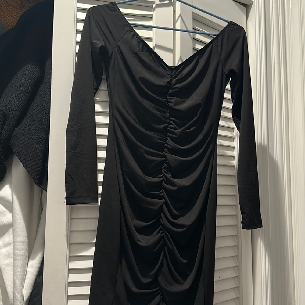 Black off the shoulder dress